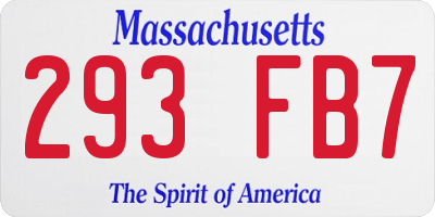 MA license plate 293FB7