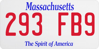 MA license plate 293FB9