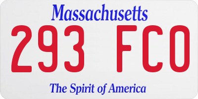 MA license plate 293FC0