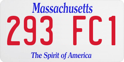 MA license plate 293FC1