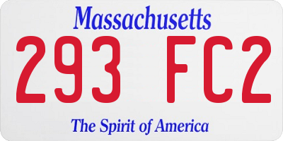 MA license plate 293FC2