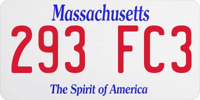 MA license plate 293FC3