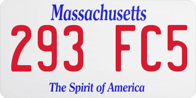 MA license plate 293FC5