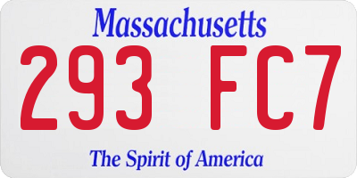 MA license plate 293FC7