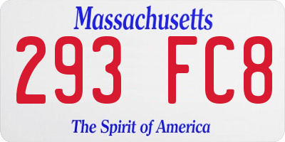 MA license plate 293FC8