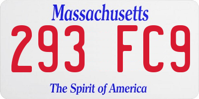 MA license plate 293FC9
