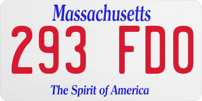 MA license plate 293FD0