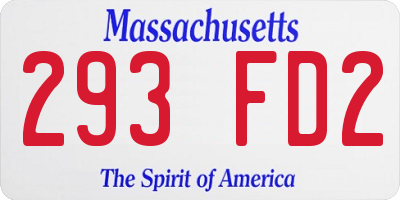 MA license plate 293FD2