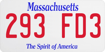 MA license plate 293FD3