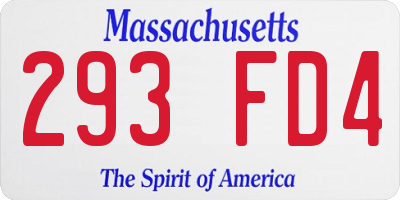 MA license plate 293FD4