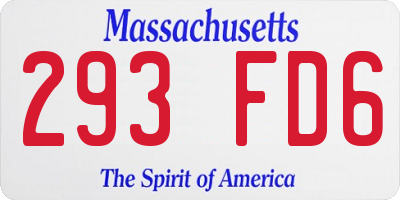 MA license plate 293FD6