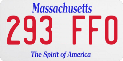 MA license plate 293FF0