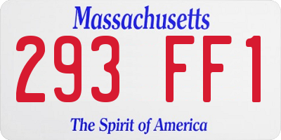 MA license plate 293FF1