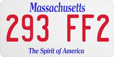 MA license plate 293FF2