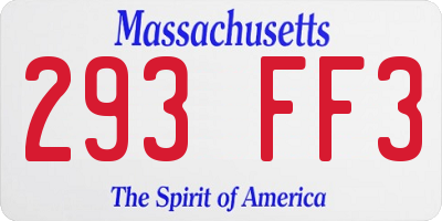 MA license plate 293FF3