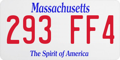 MA license plate 293FF4