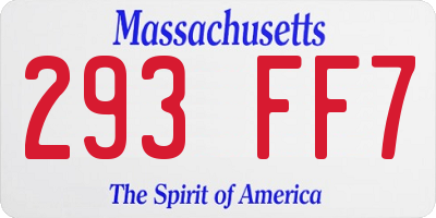 MA license plate 293FF7