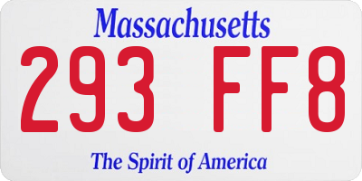 MA license plate 293FF8