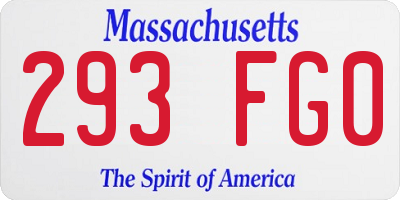 MA license plate 293FG0
