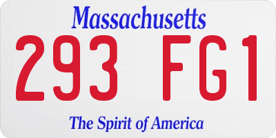MA license plate 293FG1