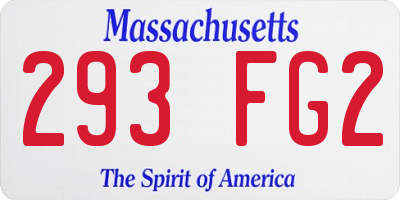 MA license plate 293FG2