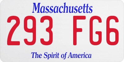 MA license plate 293FG6