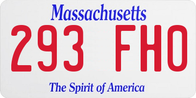 MA license plate 293FH0