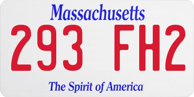 MA license plate 293FH2