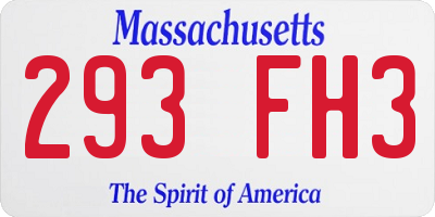 MA license plate 293FH3