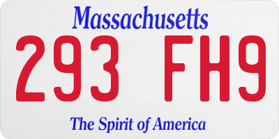MA license plate 293FH9
