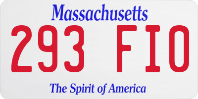 MA license plate 293FI0