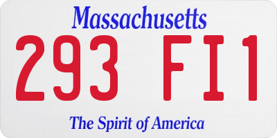 MA license plate 293FI1