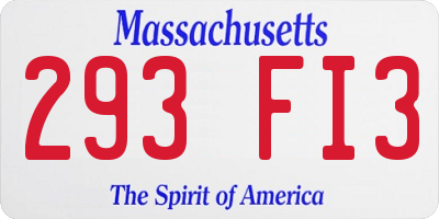 MA license plate 293FI3