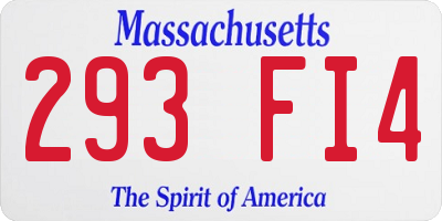MA license plate 293FI4