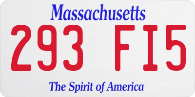 MA license plate 293FI5