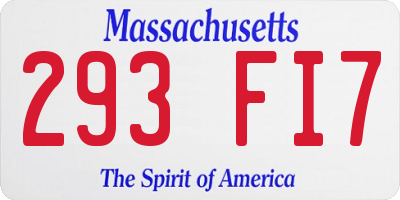 MA license plate 293FI7