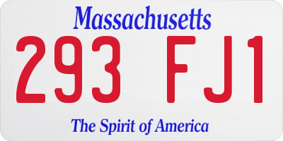 MA license plate 293FJ1