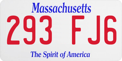 MA license plate 293FJ6