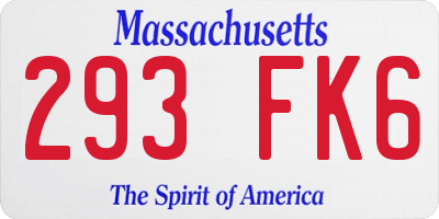 MA license plate 293FK6