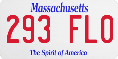 MA license plate 293FL0