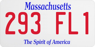 MA license plate 293FL1
