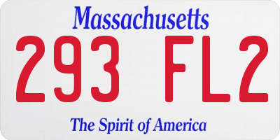 MA license plate 293FL2