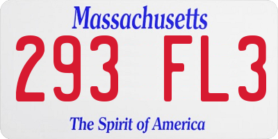 MA license plate 293FL3