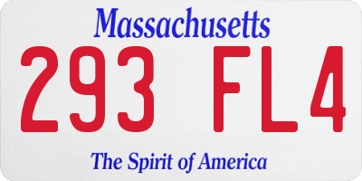 MA license plate 293FL4