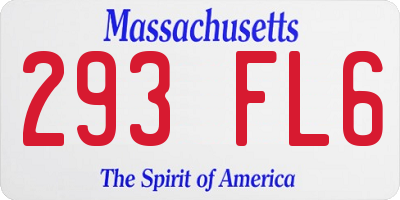 MA license plate 293FL6