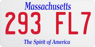 MA license plate 293FL7