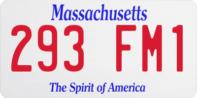 MA license plate 293FM1