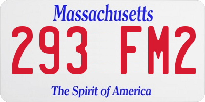 MA license plate 293FM2