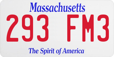 MA license plate 293FM3