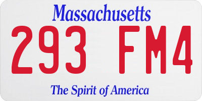 MA license plate 293FM4